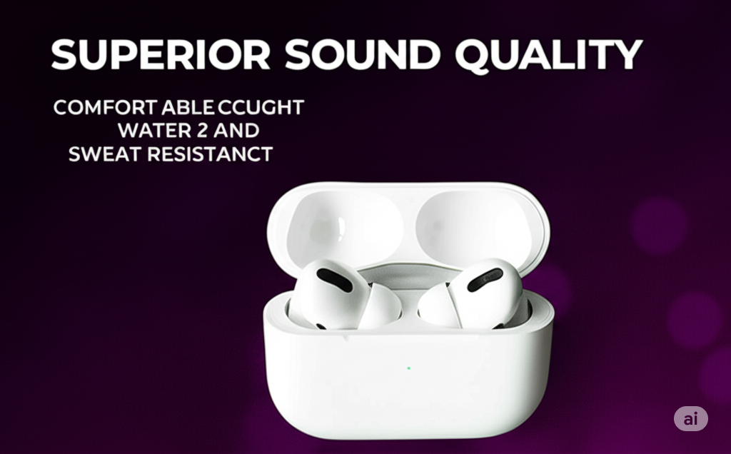 Viaonza AirPods Pro – True Wireless Bluetooth Earbuds with Sensor & Wireless Charging Case (White)